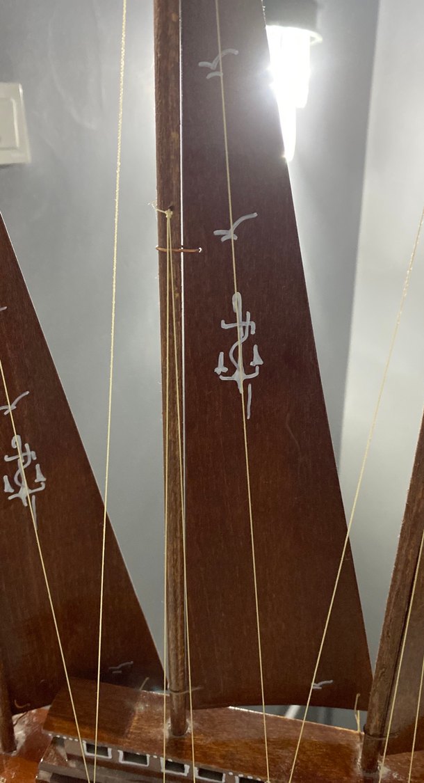 Koyu Kahverengi Ahşap Yelkenli Maket - Görsel 2