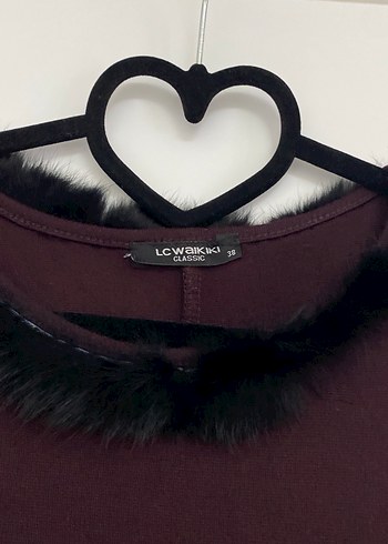 Bordo penye elbise - Görsel 2