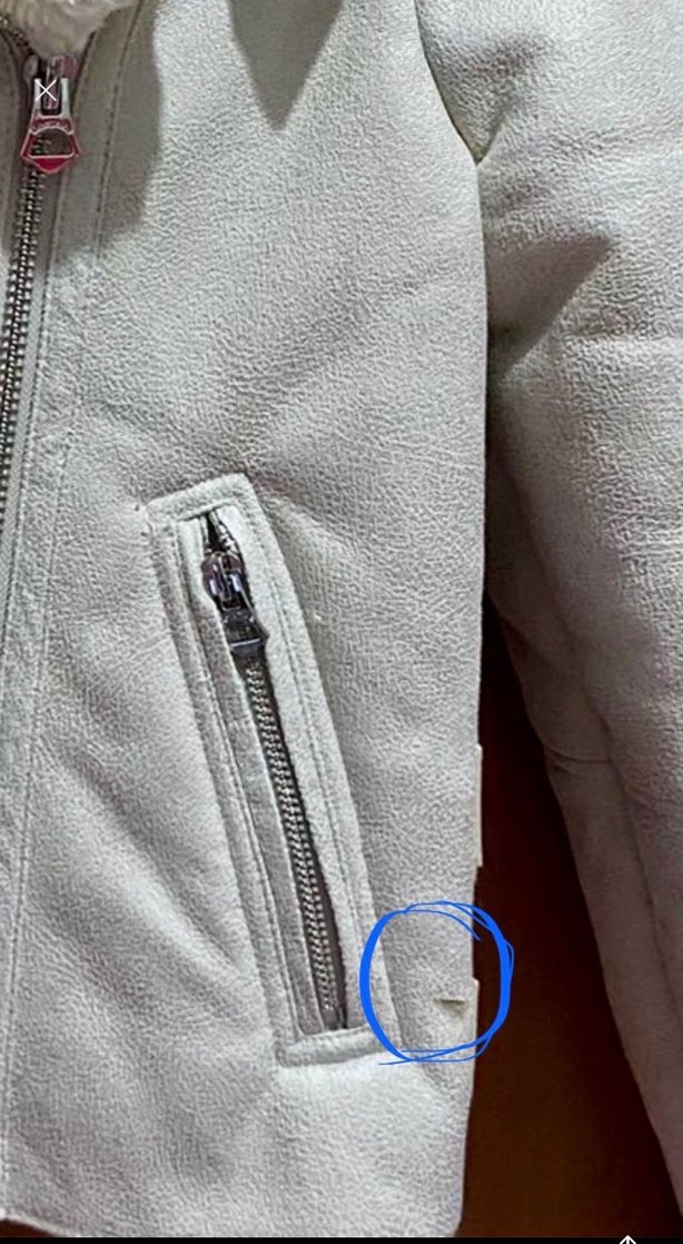 Kürk Detaylı Beyaz Süet Kadın Ceket - Görsel 2