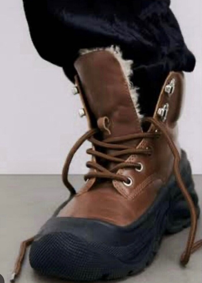 Zara Bağcıklı Deri Bot - Görsel 2