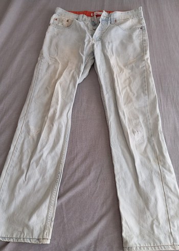 Beyaz Regular Fit Midi Kot Pantolon erkek pantolon