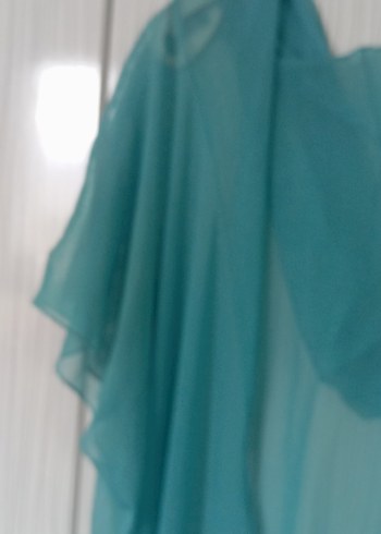 Turkuaz Drapeli Uzun Kadın Tunik - Görsel 3