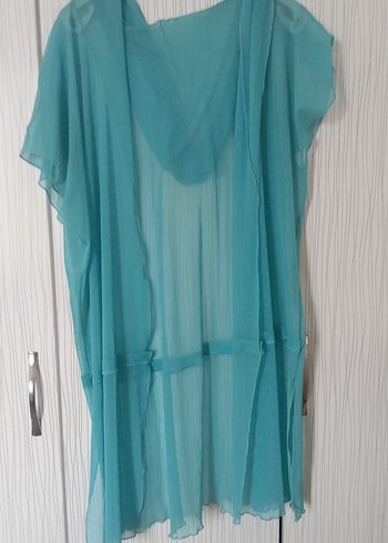 Turkuaz Drapeli Uzun Kadın Tunik - Görsel 5