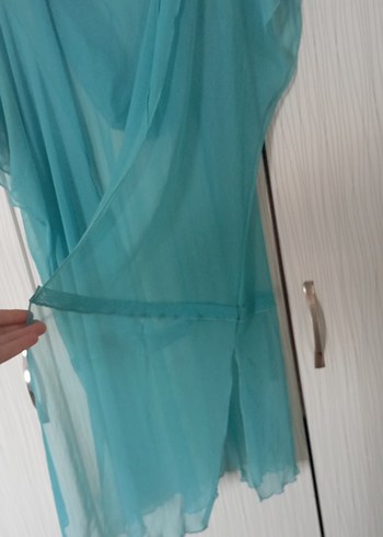 Turkuaz Drapeli Uzun Kadın Tunik - Görsel 6