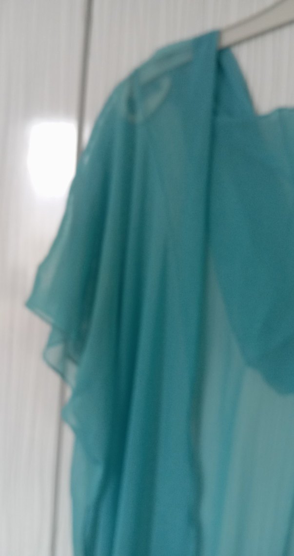 Turkuaz Drapeli Uzun Kadın Tunik - Görsel 3