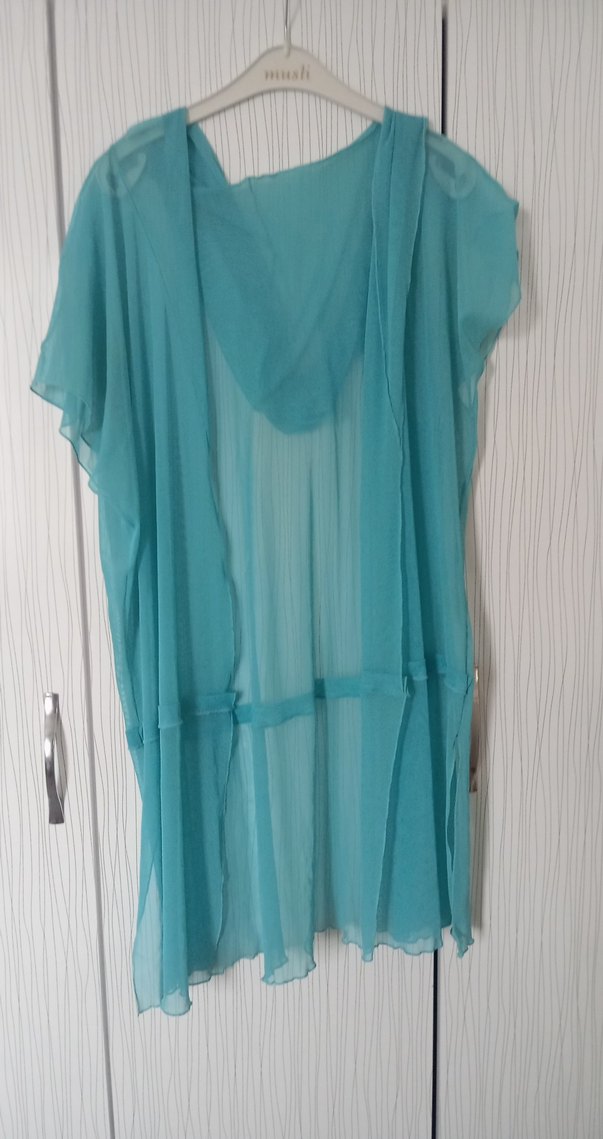 Turkuaz Drapeli Uzun Kadın Tunik - Görsel 5