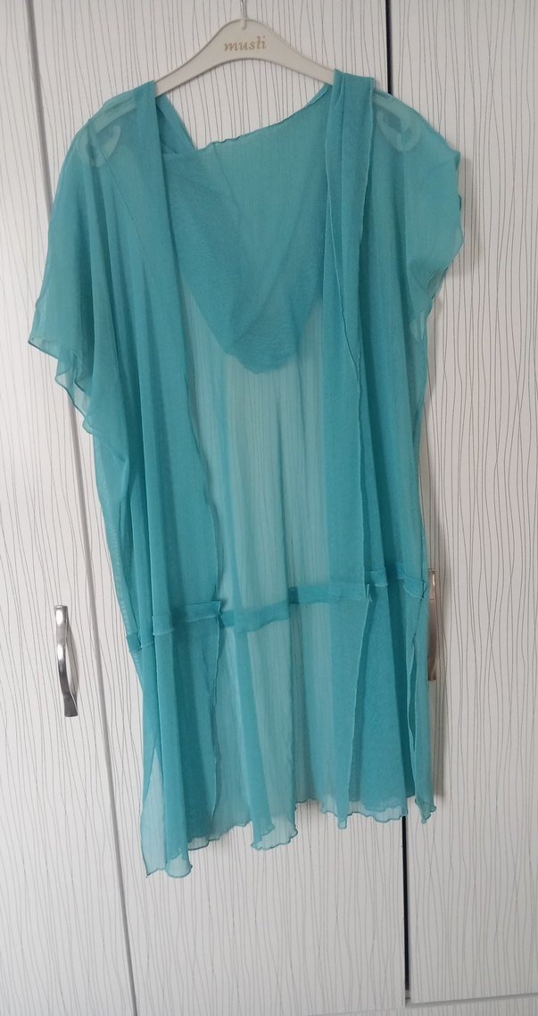 Turkuaz Drapeli Uzun Kadın Tunik - Görsel 4