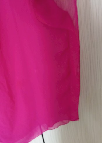 Pembe V Yaka Salaş Drapeli Kadın Bluz - Görsel 4