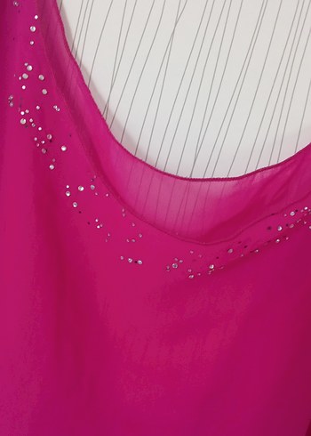 Pembe V Yaka Salaş Drapeli Kadın Bluz - Görsel 2