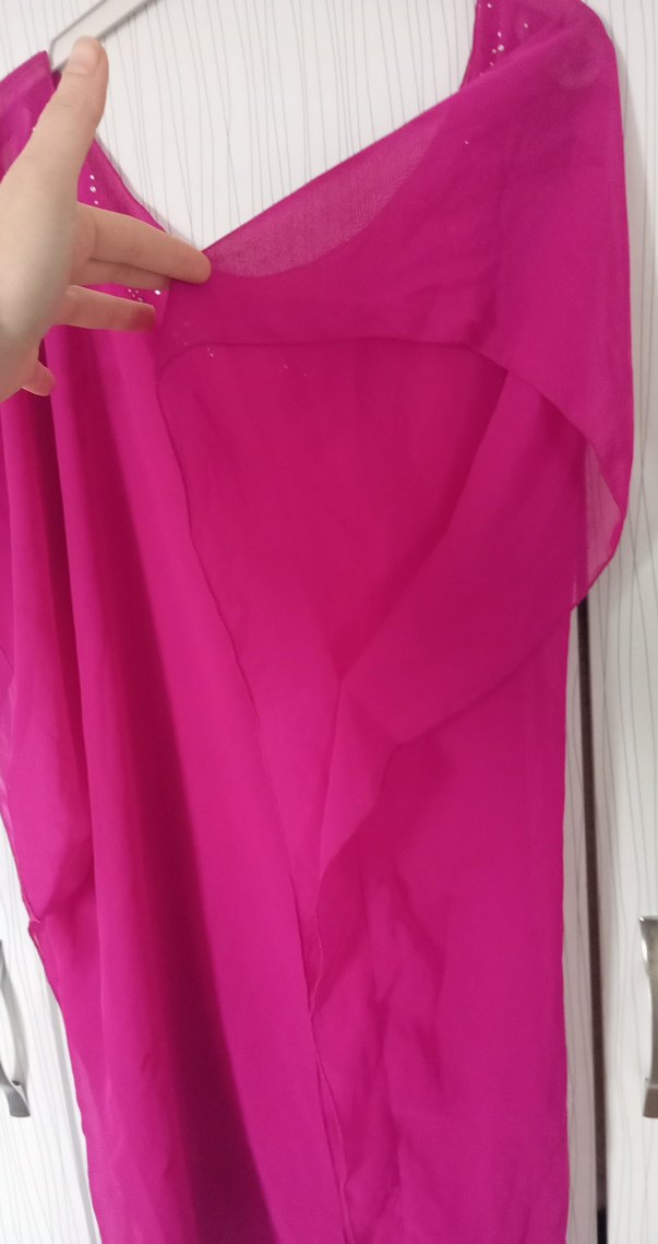 Pembe V Yaka Salaş Drapeli Kadın Bluz - Görsel 5