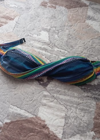 Renkli Bağlama Desenli Kadın Bikini Üstü - Görsel 4