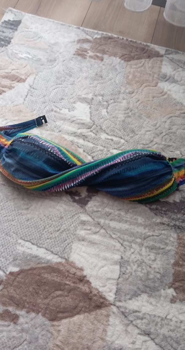 Renkli Bağlama Desenli Kadın Bikini Üstü - Görsel 4