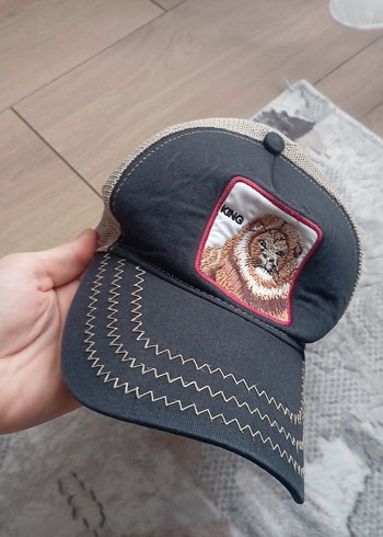 Gri Erkek Street Wear Şapka Aslan İşlemeli - Görsel 6