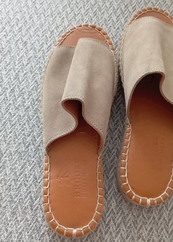 Bej Kadın Süet Dolgu Topuk Terlik - Görsel 5