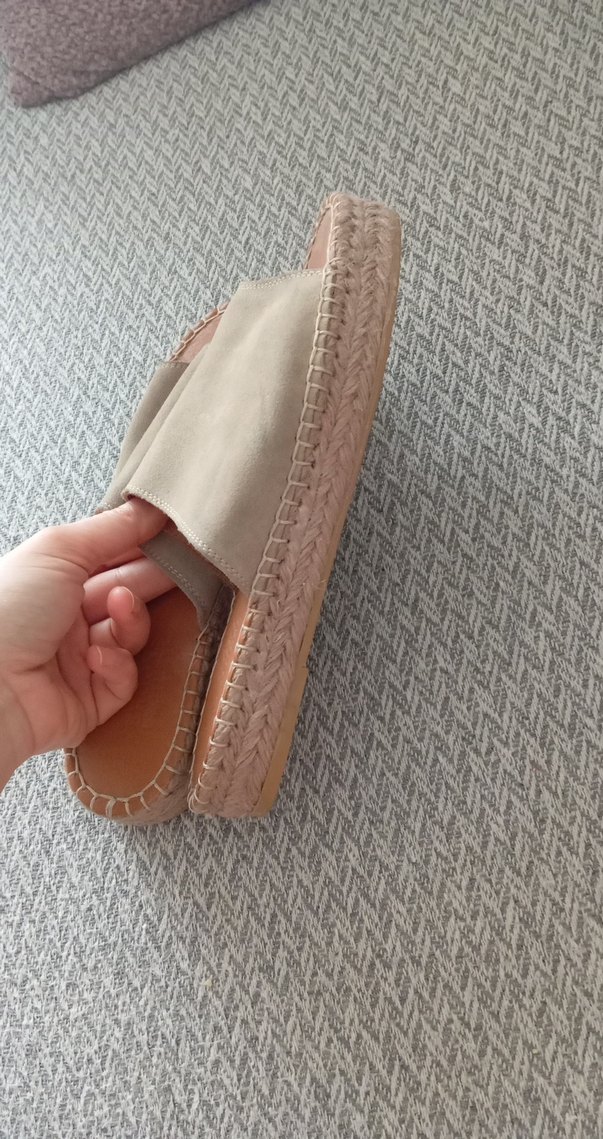 Bej Kadın Süet Dolgu Topuk Terlik - Görsel 2