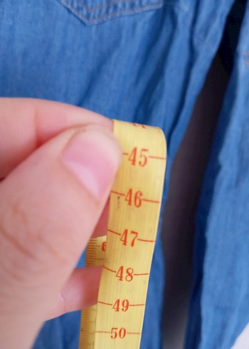 l Beden mavi Renk Düğmeli Uzun Kollu Denim Elbise