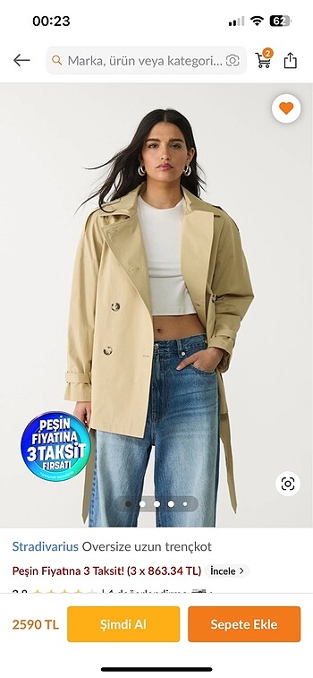 Stradivarius Kadın Kısa Trençkot