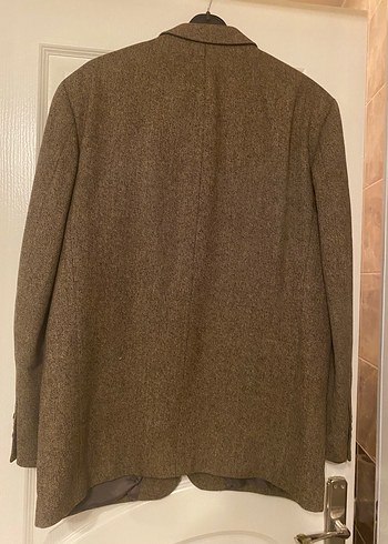 Kahverengi Vintage Erkek Yün Ceket - Görsel 4