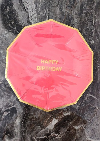 Beyaz Happy Birthday Parti Tabakları - Görsel 2