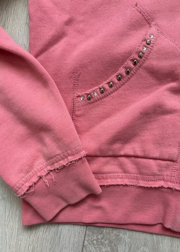 l Beden pembe Renk Vintage Fermuarlı Sweatshirt River Island
