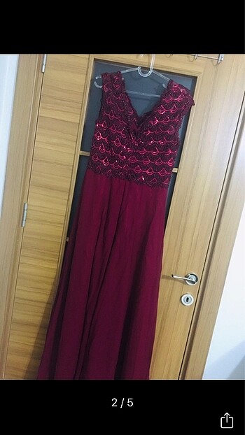 l Beden bordo Renk Abiye