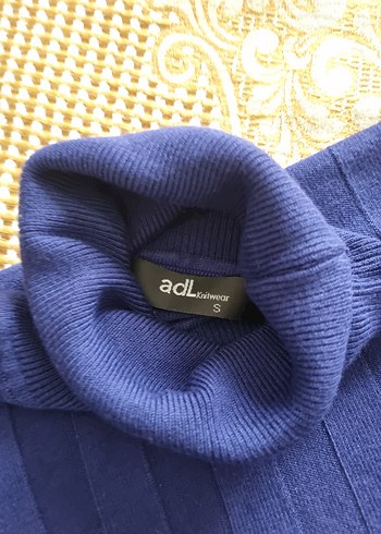 Mavi Boğazlı Örgü Kadın Kazak - Görsel 5