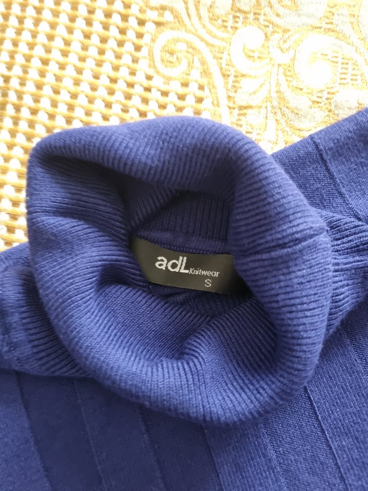 Mavi Boğazlı Örgü Kadın Kazak - Görsel 5