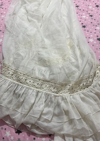 Beyaz Nakışlı tül perde - Görsel 2