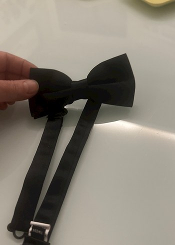 Siyah Düz Erkek Papyon - Görsel 4