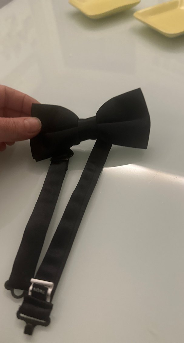 Siyah Düz Erkek Papyon - Görsel 5