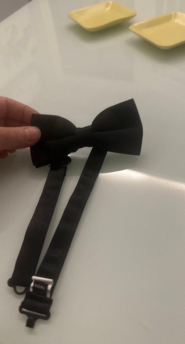 Siyah Düz Erkek Papyon - Görsel 4