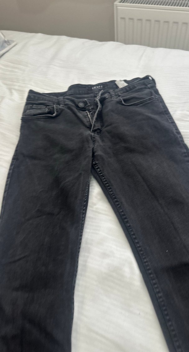 Gri Düğmeli Erkek Denim Pantolon - Görsel 3