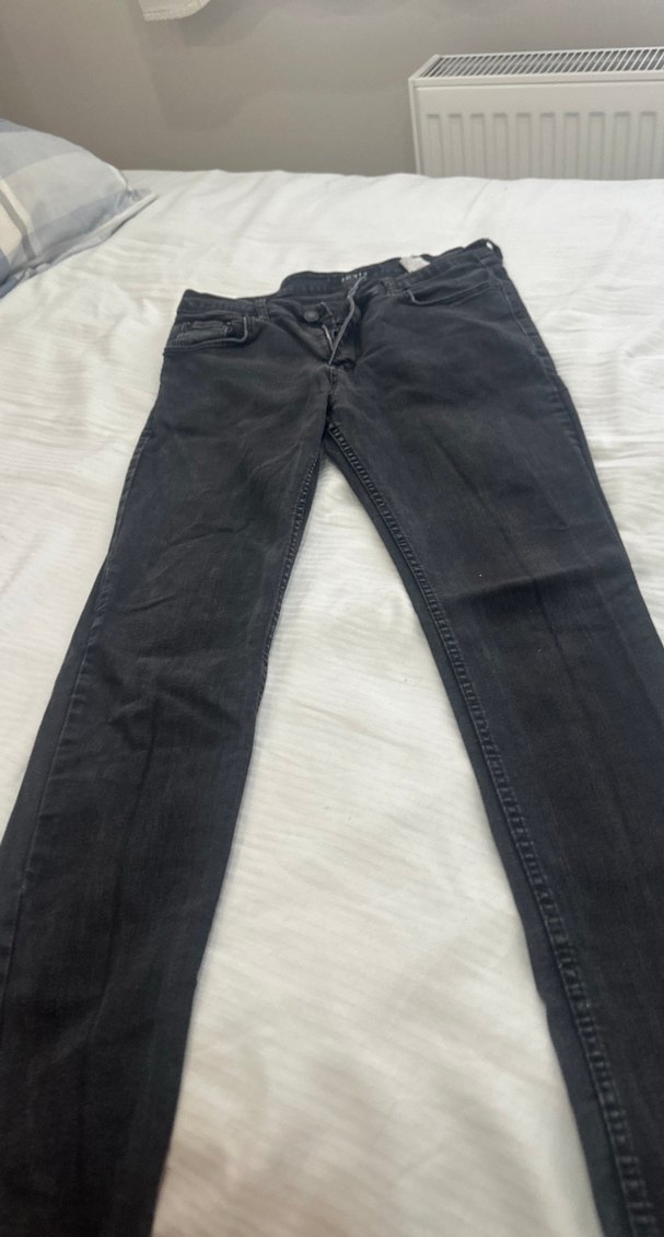 Gri Düğmeli Erkek Denim Pantolon - Görsel 2