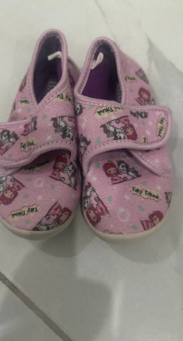 Kız Çocuk Pembe Desenli Cırt Cırtlı Terlik - Görsel 3