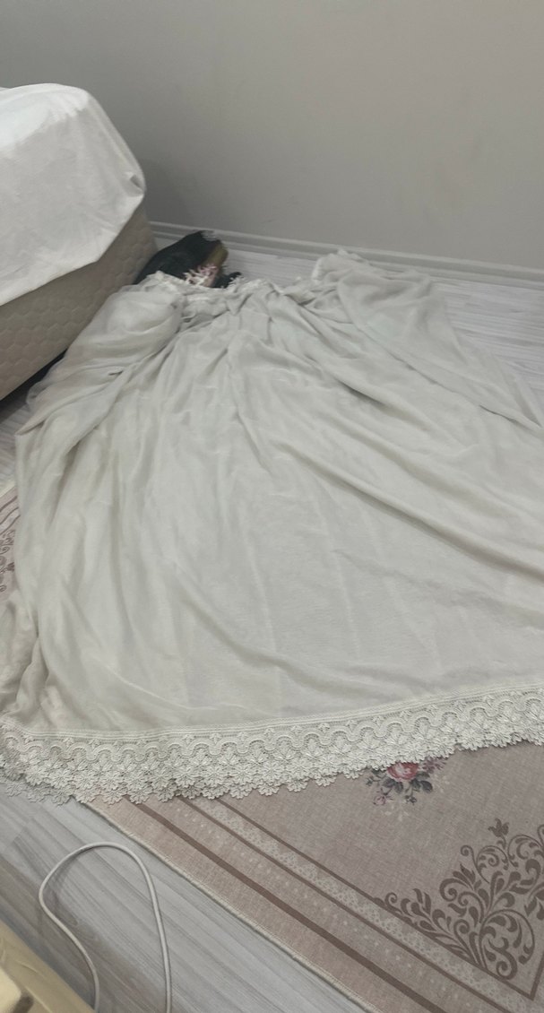 Beyaz 4 metre tül perde - Görsel 2