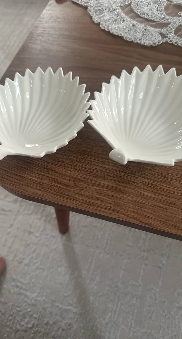 Beyaz Kabuk Desenli Tabak Seti - Görsel 2