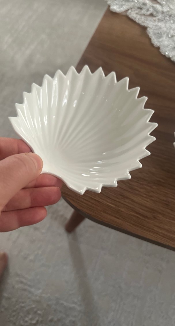 Beyaz Kabuk Desenli Tabak Seti - Görsel 3