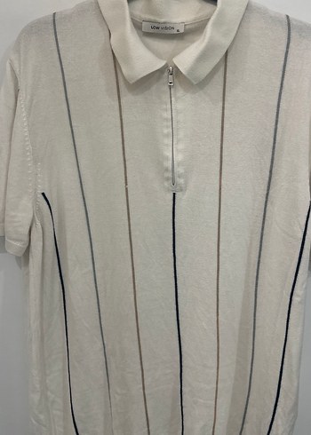 Beyaz Erkek Polo Tişört Fermuarlı - Görsel 2