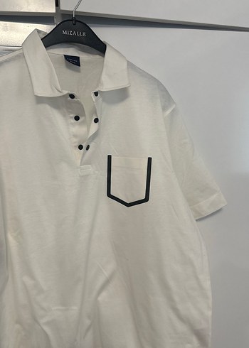 Lufian Düğmeli Cep Detaylı Beyaz Erkek Polo Tişört
