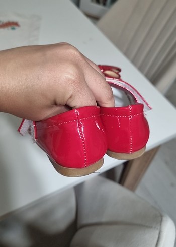 Kız Çocuk Kırmızı Fiyonklu Babet Ayakkabı - Görsel 5