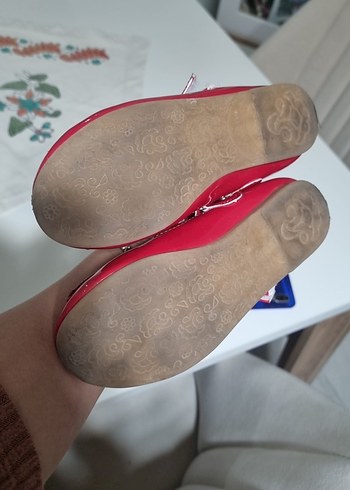 Kız Çocuk Kırmızı Fiyonklu Babet Ayakkabı - Görsel 4