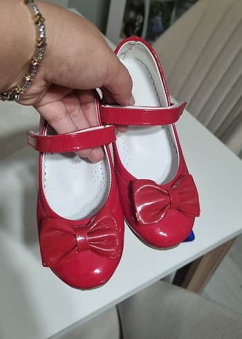 Kız Çocuk Kırmızı Fiyonklu Babet Ayakkabı - Görsel 2