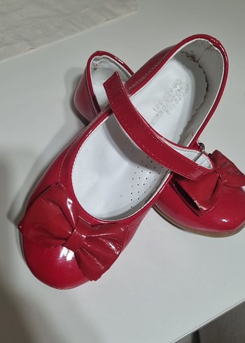 Kız Çocuk Kırmızı Fiyonklu Babet Ayakkabı - Görsel 6