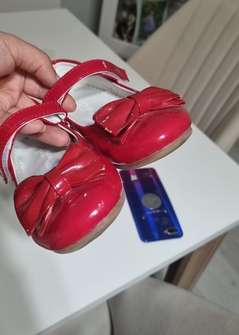 Kız Çocuk Kırmızı Fiyonklu Babet Ayakkabı - Görsel 3