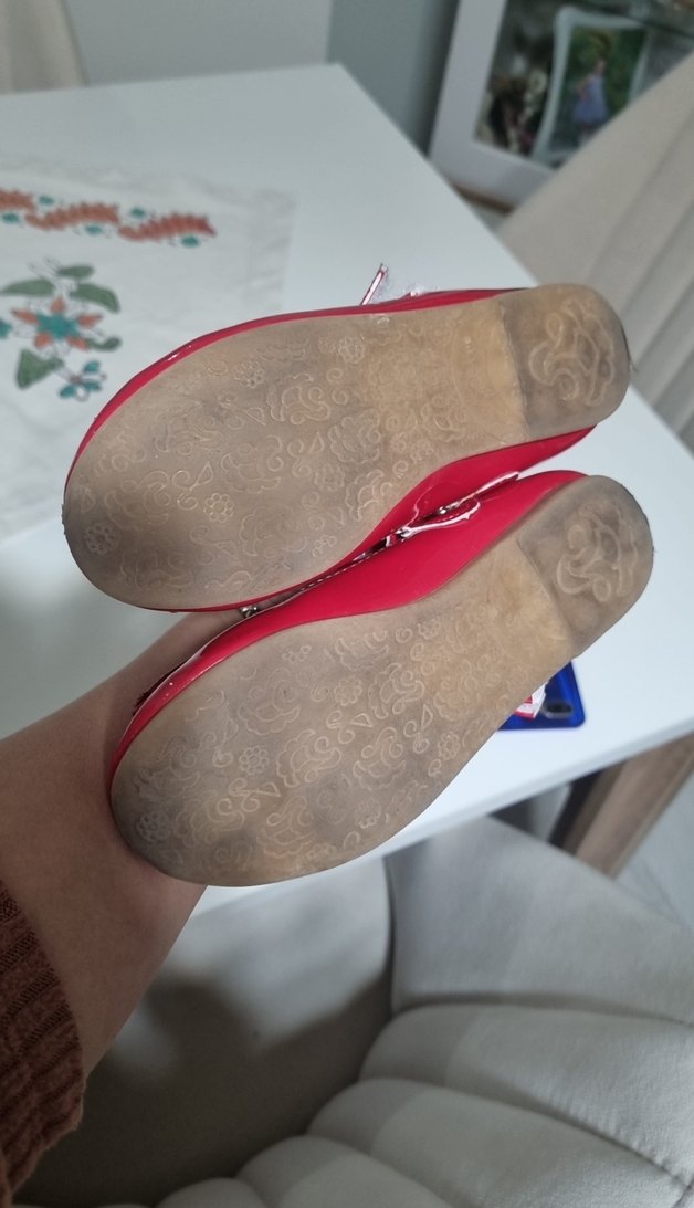 Kız Çocuk Kırmızı Fiyonklu Babet Ayakkabı - Görsel 4