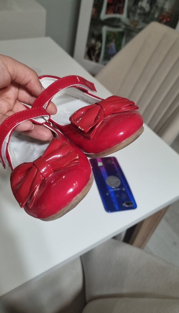 Kız Çocuk Kırmızı Fiyonklu Babet Ayakkabı - Görsel 3