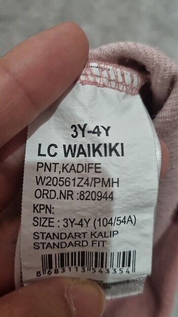 24-36 Ay Beden pembe Renk Kız Bebek Kadife Tayt