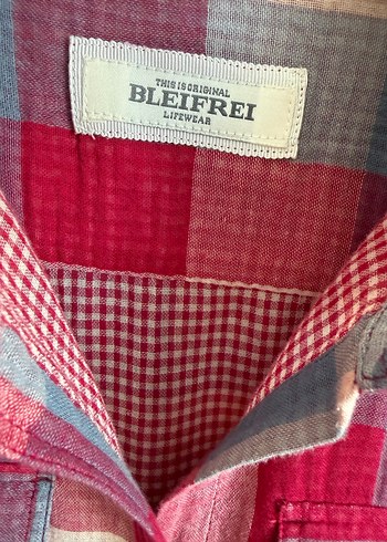 Kadın Pembe Gri Kareli Uzun Kollu Gömlek - Görsel 5