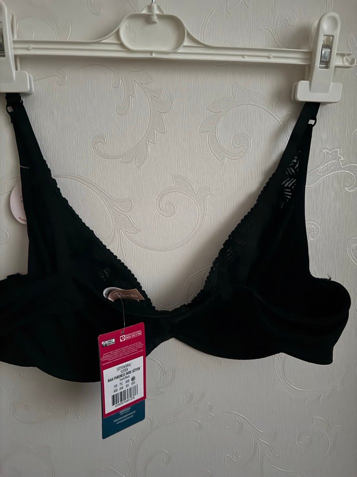 Siyah Penti  Dantel Detaylı Sütyen 80C - Görsel 2