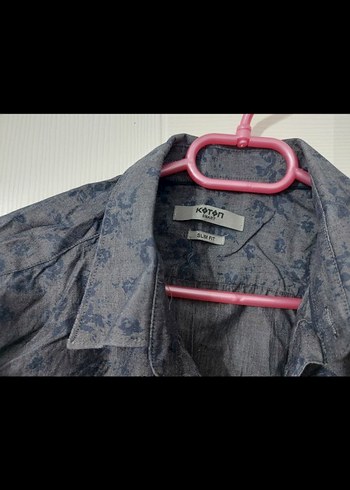 Gri Baskılı Denim Erkek Gömlek - Görsel 2